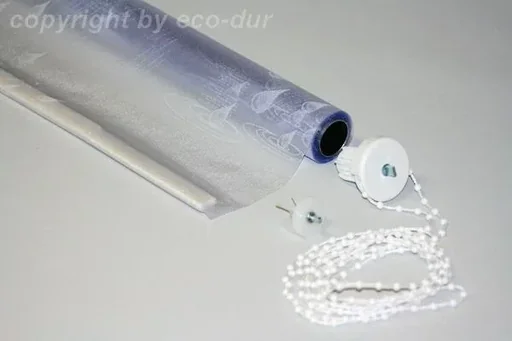 "Replacement curtain De Luxe "Ocean white", 130 cm, incl. wave - side pull image"