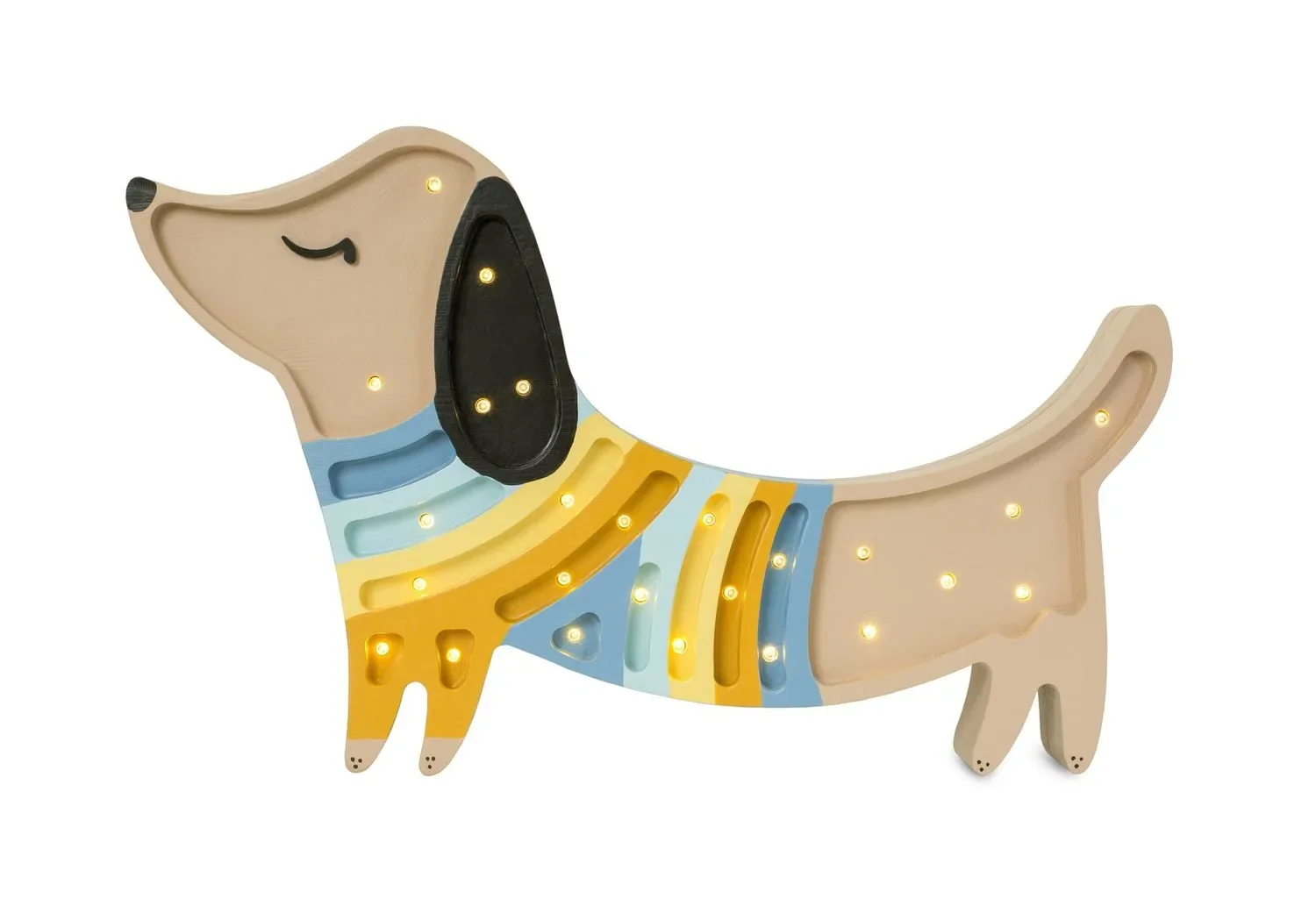 "Veilleuse pour enfants Little Lights, lampe de nuit chiot – 100% pin naturel, couleur : Crème de fraise image"
