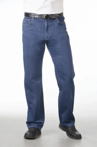"Premium jeans, crease-free, extra soft, color blue size 28 image"