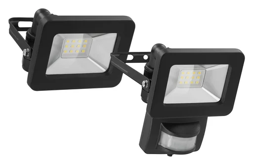 "LED outdoor spotlight with motion detector, black, 10W - 850lm image"