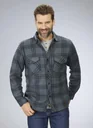 Fleece shirt, color gray/checked, size 3XL