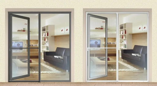"Insect screen tension frame set Premium sliding door 120 x 240 cm, color anthracite image"