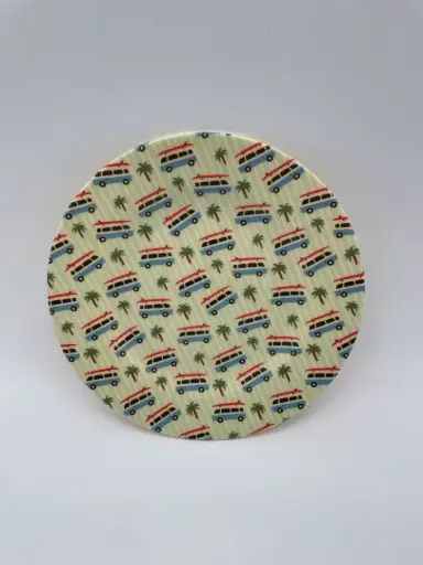"Assiette RICE - Imprimé Voiture, ronde image"