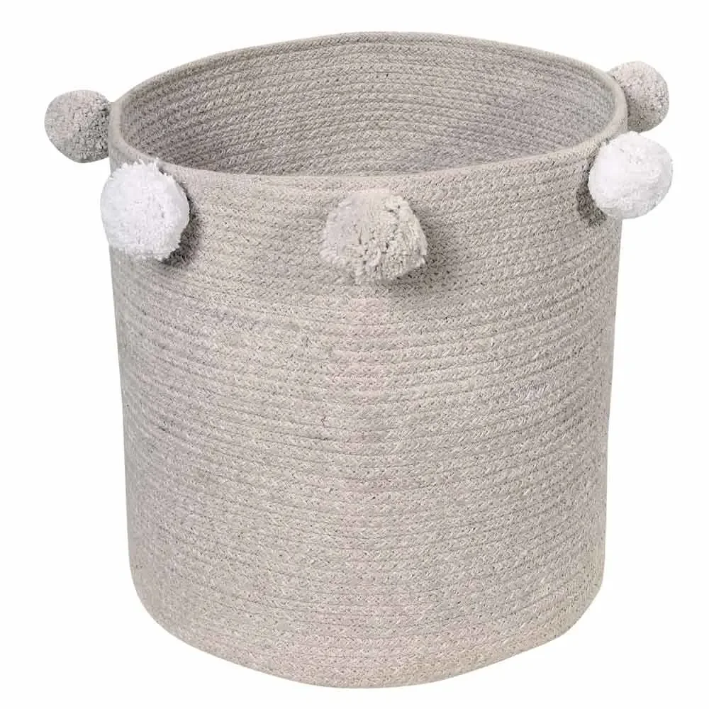 "Lorena Canals Corbeille de rangement Bubbly Pom Poms gris image"