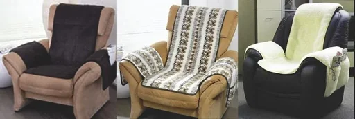 "Housse de fauteuil avec accoudoirs, pure laine vierge, couleur naturelle image"