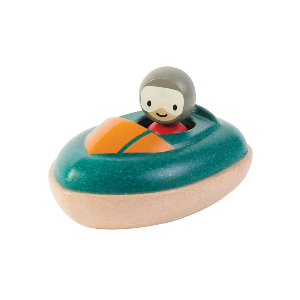"Plan Toys Bain Bateau Speed bois vert image"