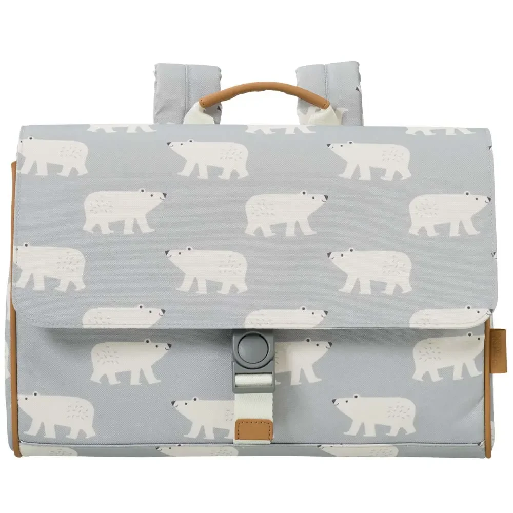 "Fresk cartable ours polaire bleu gris image"