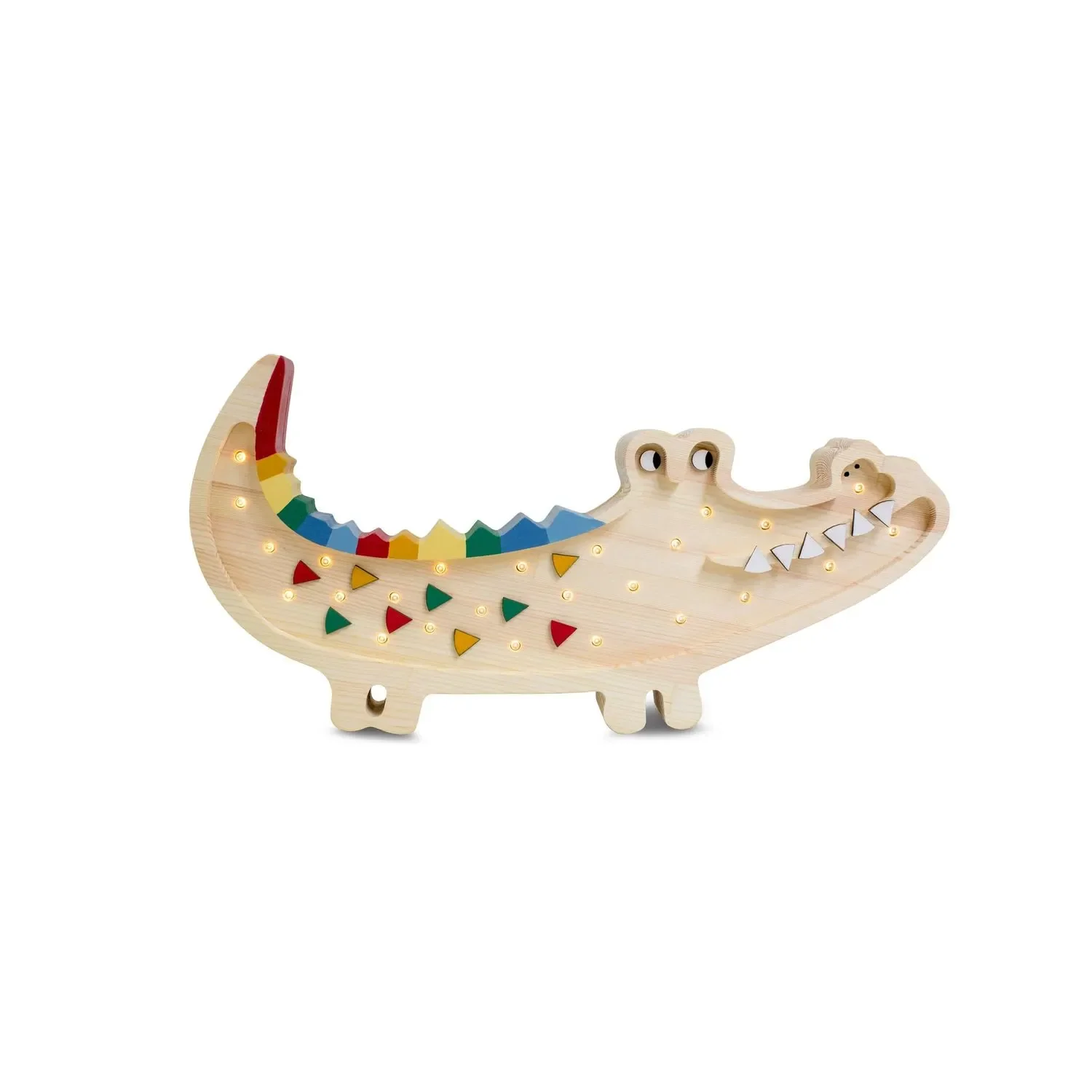 "Little Lights Veilleuse pour enfants, lampe de nuit Crocodile - 100% pin naturel, Couleur : Bois des Caraïbes image"
