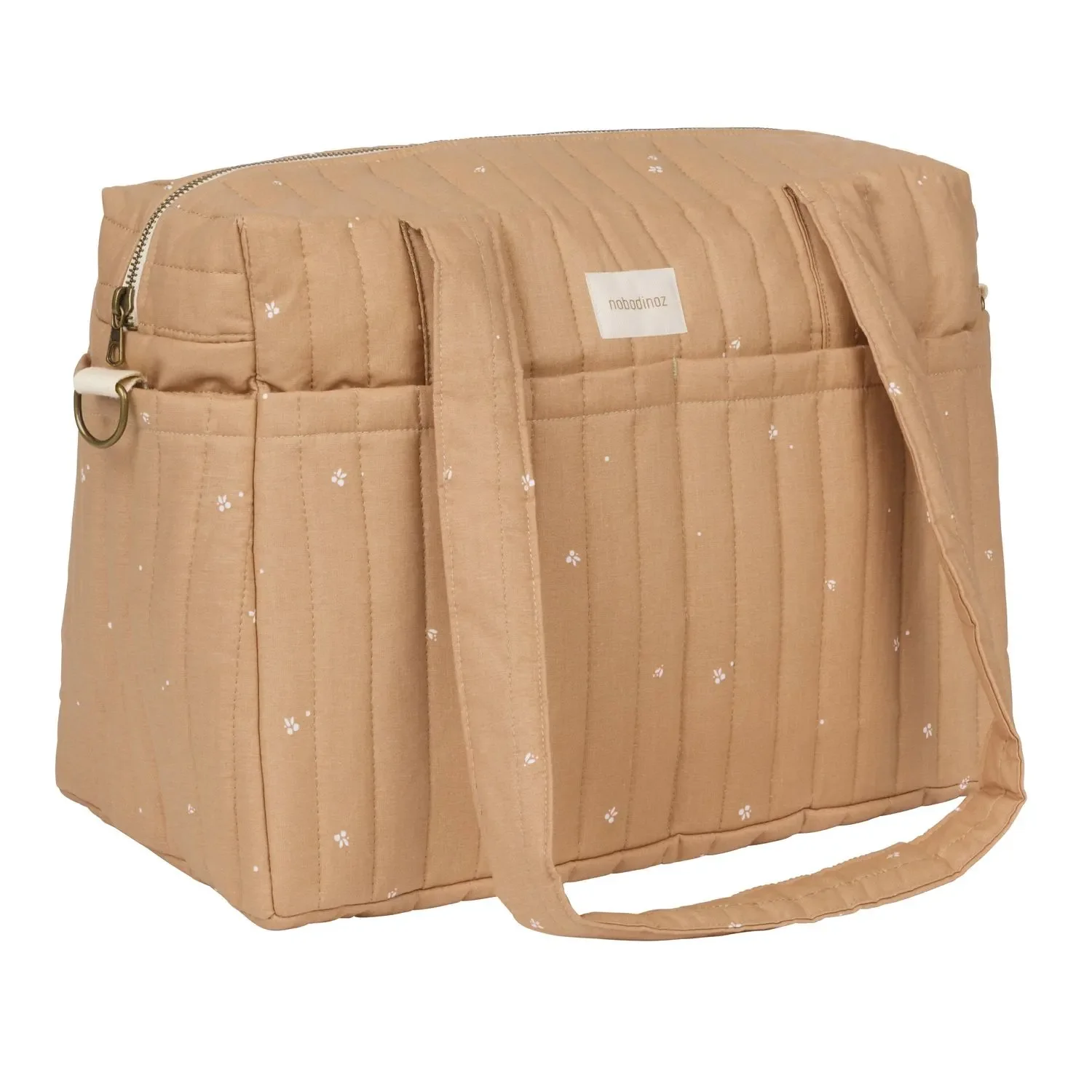 Nobodinoz STORIES Sac à langer pour poussette, sac de poussette, 40 x 30 x 25 cm, Couleur : Petites cerises rougissantes