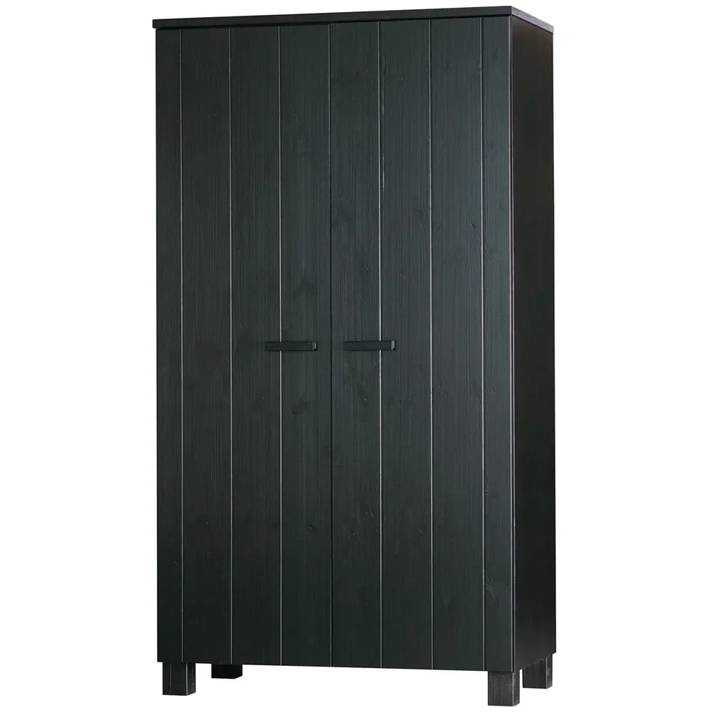 "WOOOD Armoire 2 portes Dennis noir image"