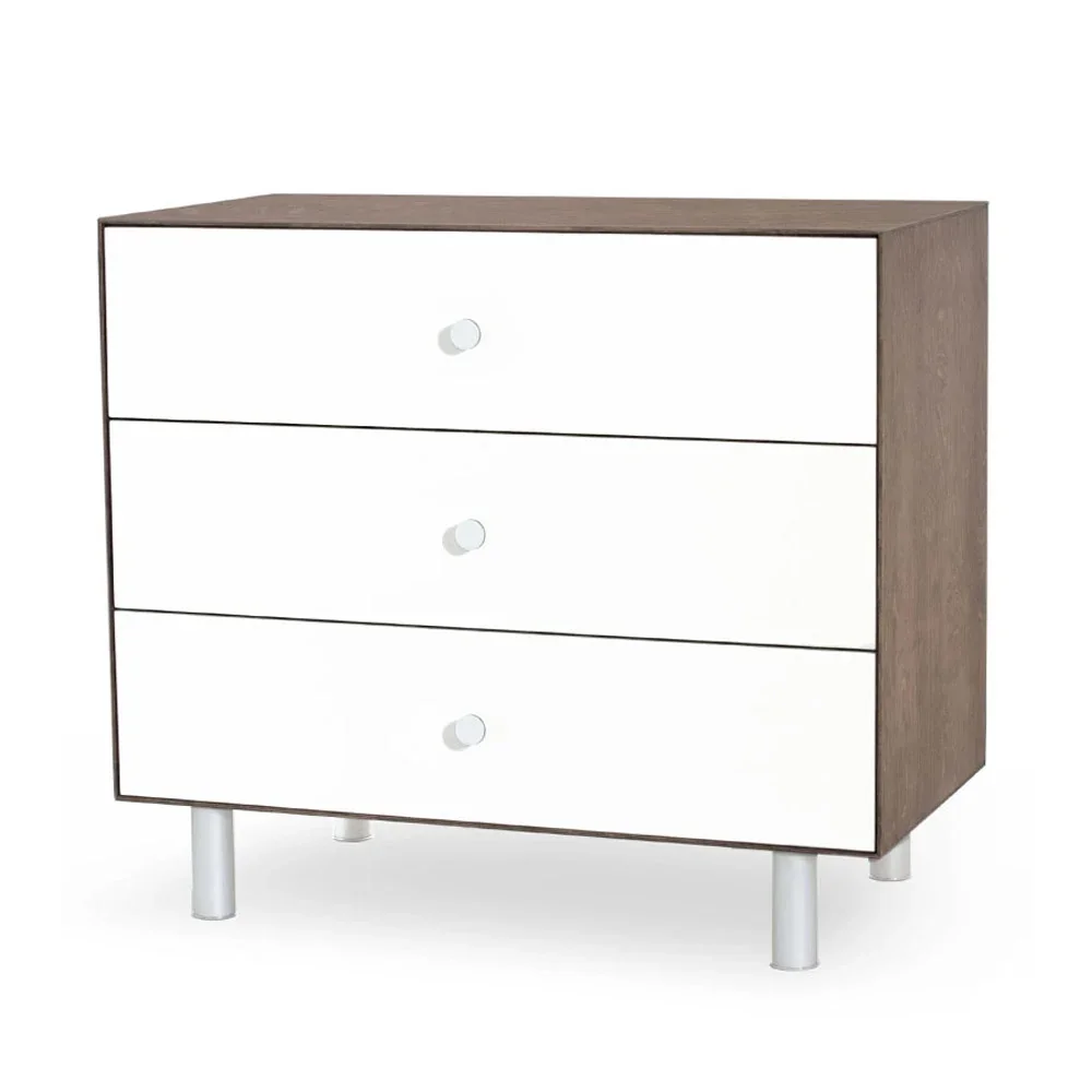 "Oeuf Commode Merlin 3 tiroirs blanc/noyer Pieds Classic image"