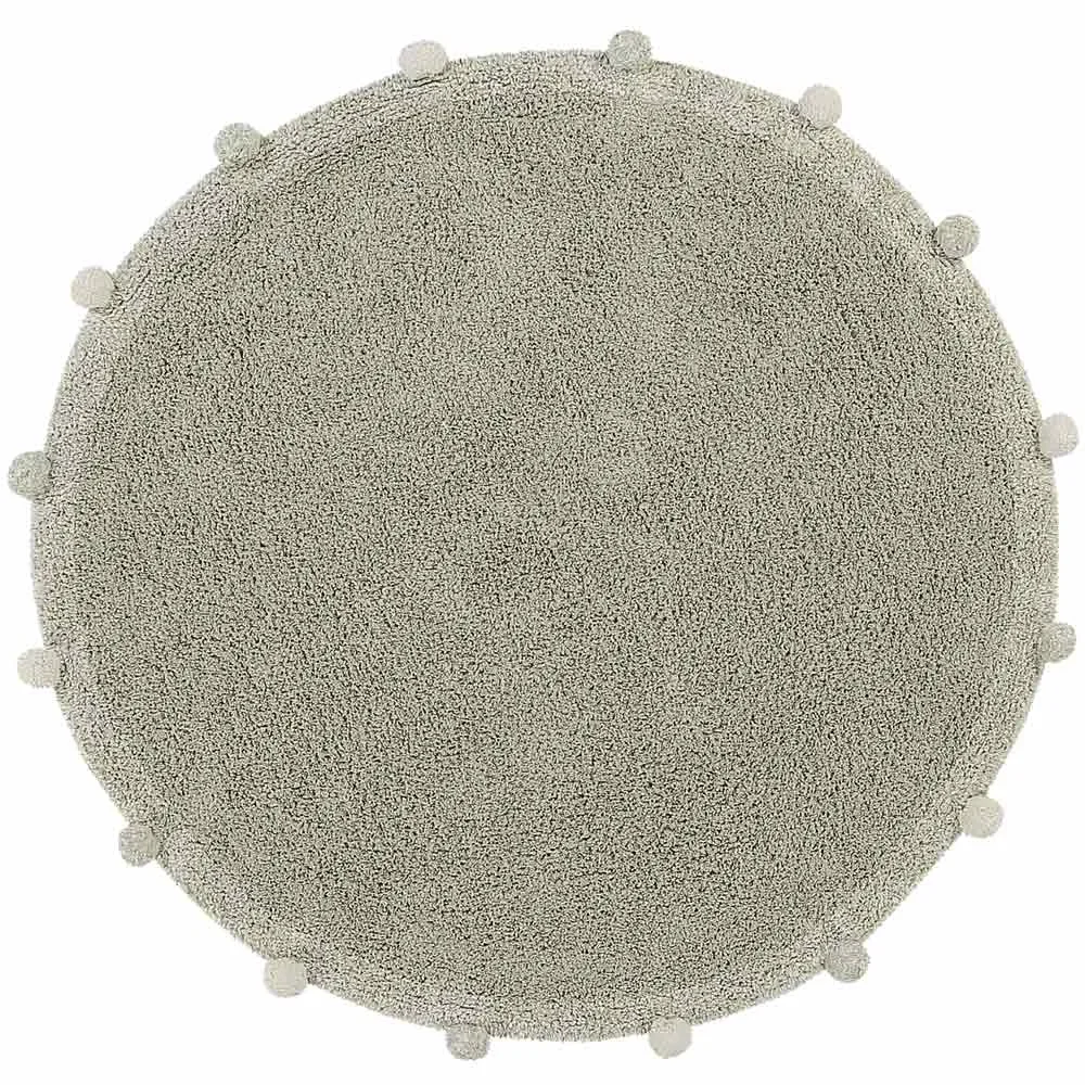 "Lorena Canals tapis lavable "Bubbly Natural" olive rond image"