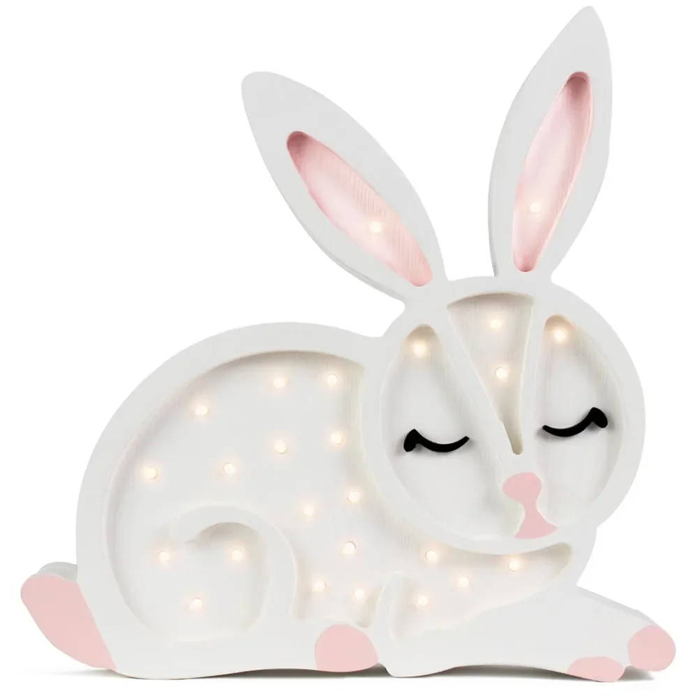 "little lights Led Decoration Lampe enfant lapin blanc image"