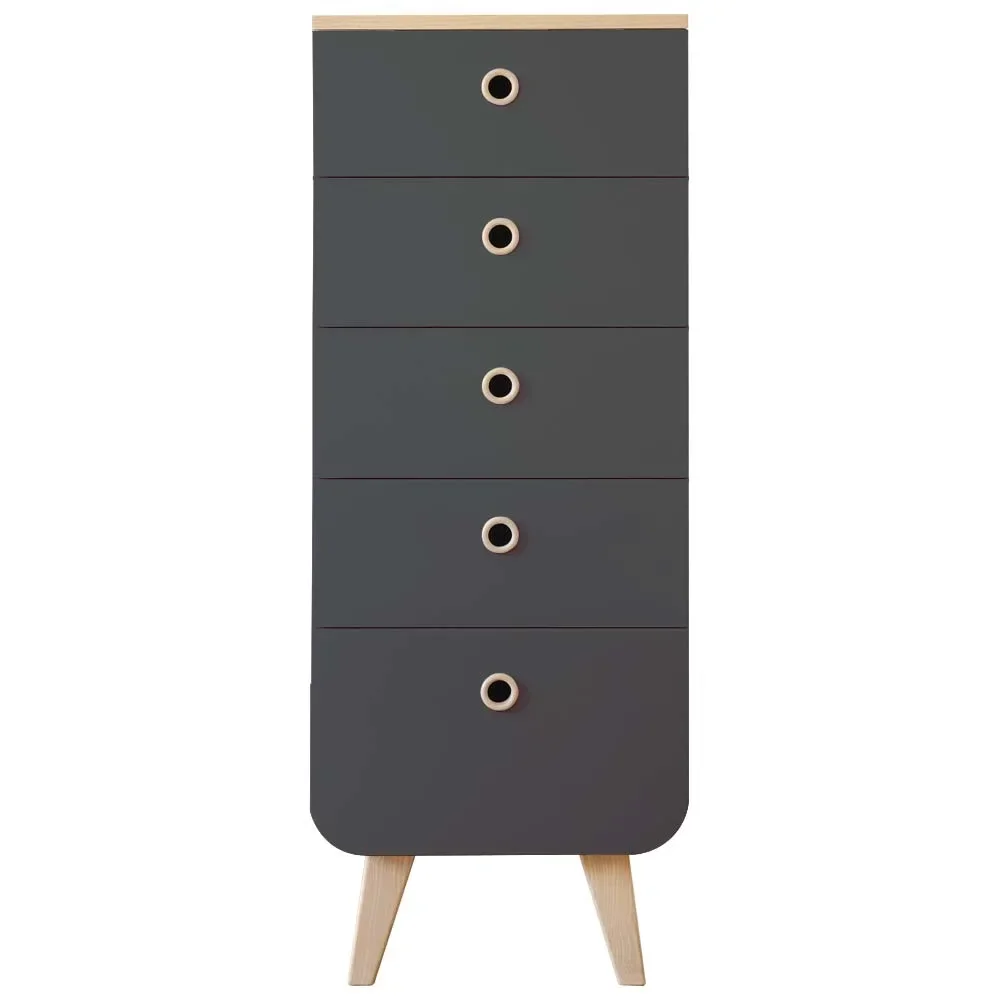 Laurette Chiffonier Commode Zen, Couleur des surfaces: Charbon