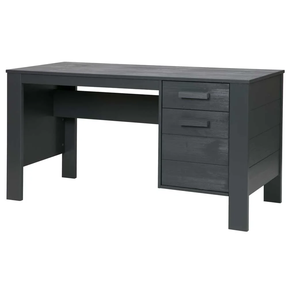 WOOOD bureau enfant Dennis gris acier