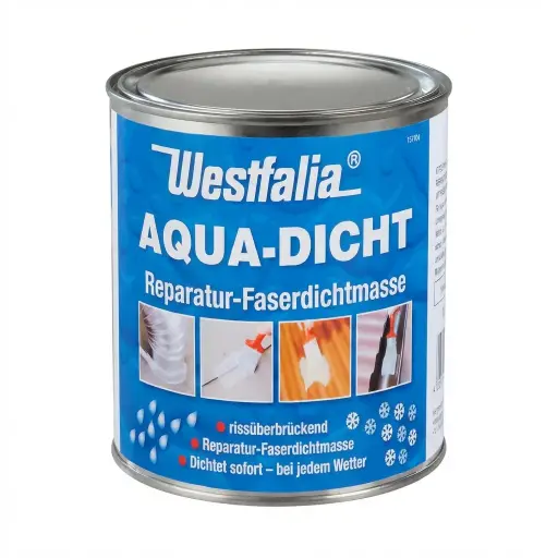 "Aqua Dicht - composé d'étanchéité gris, renforcé de fibres, bidon de 1 L image"