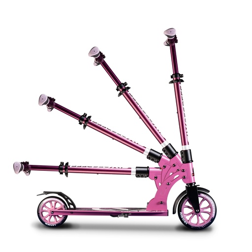 "SIX DEGREES Trottinette Aluminium Junior avec mécanisme pliant et support, 180/145 mm, réglable en hauteur, certifié GS, rose image"