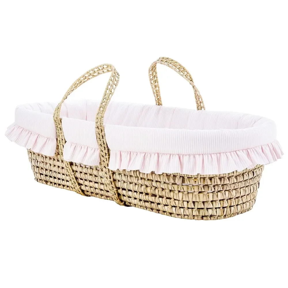 Caramella Moseskorb Babykorb rosa weiß