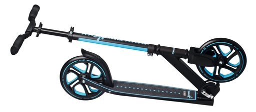 "muuwmi Aluminium Scooter Pro – Tretroller, 215 mm, ABEC 7, GS-geprüft, höhenverstellbar, XL-Deck, BMX-Lenker, blau image"