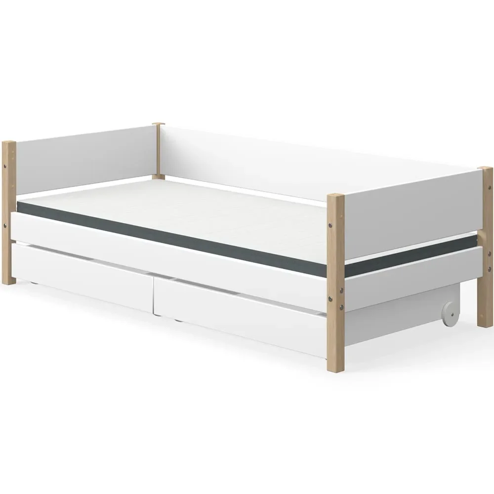 Flexa Nor canapé-lit incl. 2 tiroirs blanc / chêne