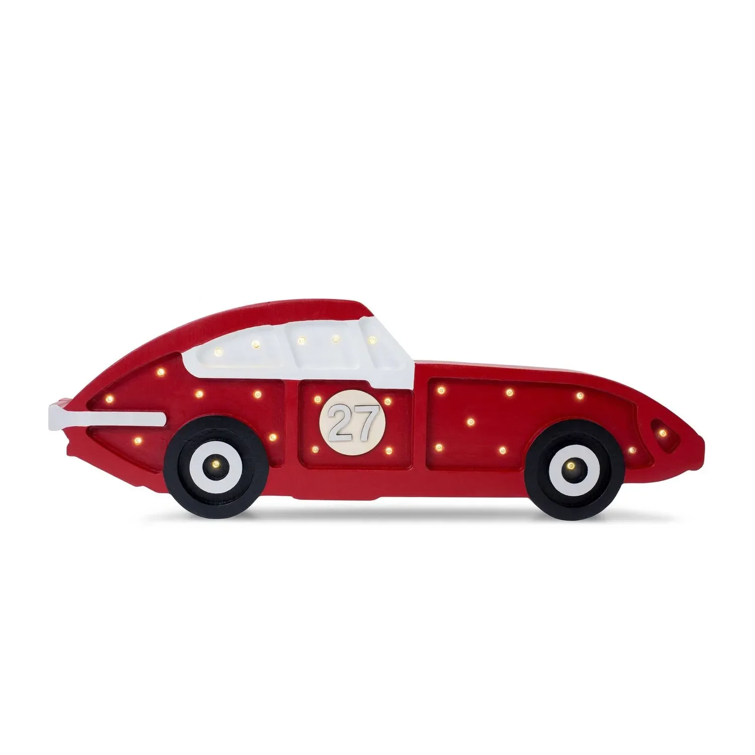 "Little Lights Veilleuse pour enfants, voiture de course - 100% pin naturel, couleur: Frecciarossa image"