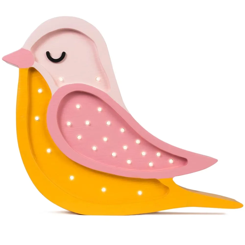 "little lights Led Decoration Lampe enfant oiseau miel rose image"