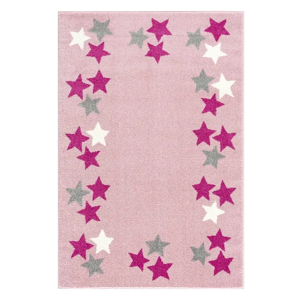"Livone Tapis bandeau étoilé rose gris, Taille de tapis: 160 x 230 cm image"
