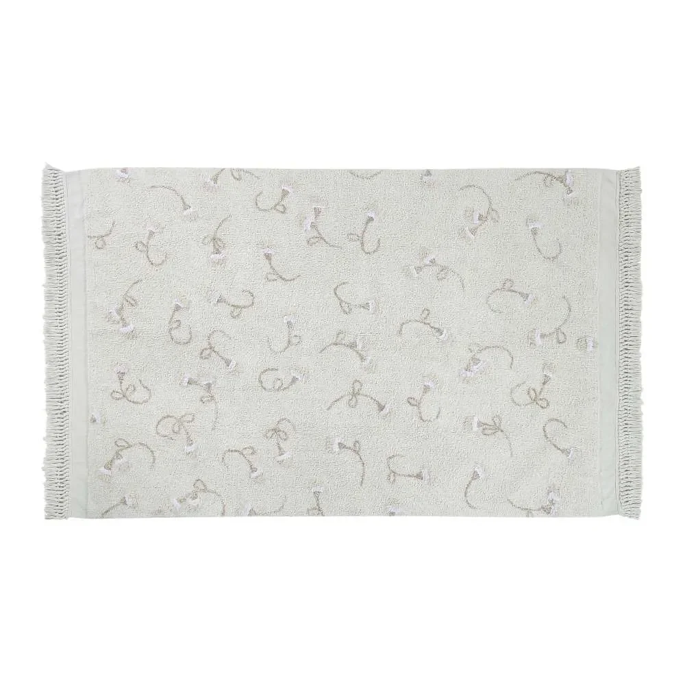 "Lorena Canals tapis lavable "fleurs" ivoire image"