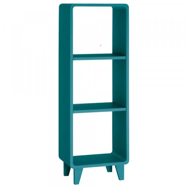 "Laurette bibliothèque étroite Millefeuille, Couleur: Bleu Canard image"