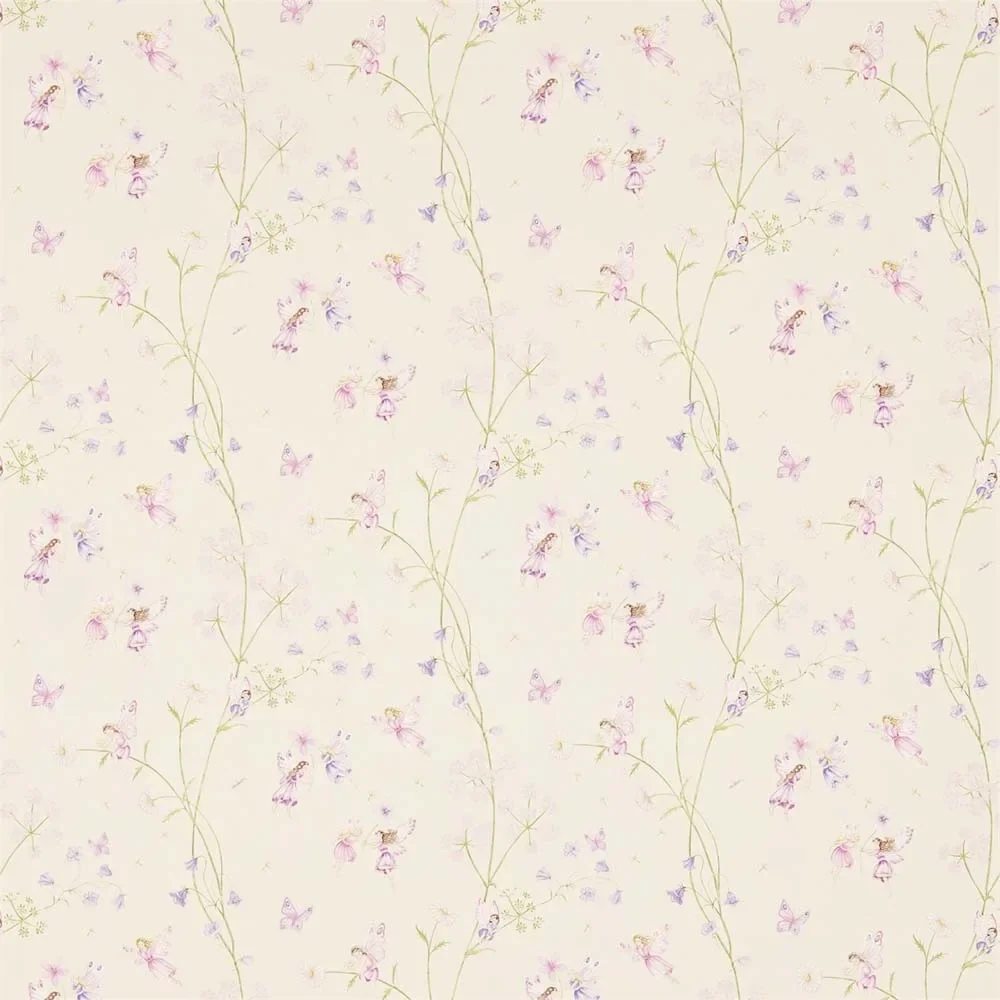 "Little Sanderson Abracazoo Motif Jardin des fées crème violet rose image"