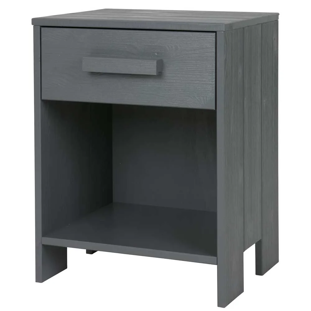 "Table de nuit WOOOD Dennis gris acier image"