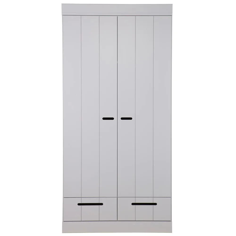 "WOOOD Armoire 2 portes extensible tiroirs gris image"