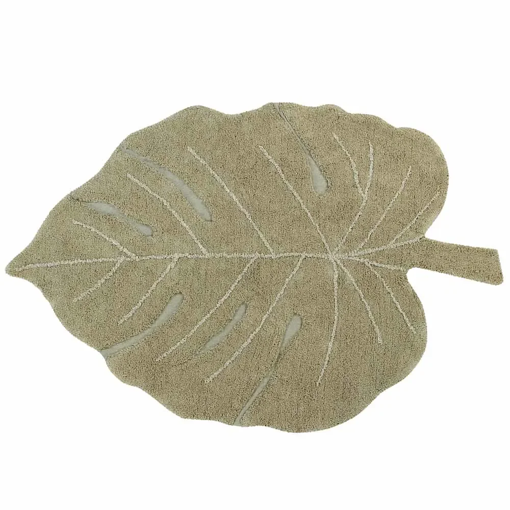 Lorena Canals Teppich Blatt Monstera oliv