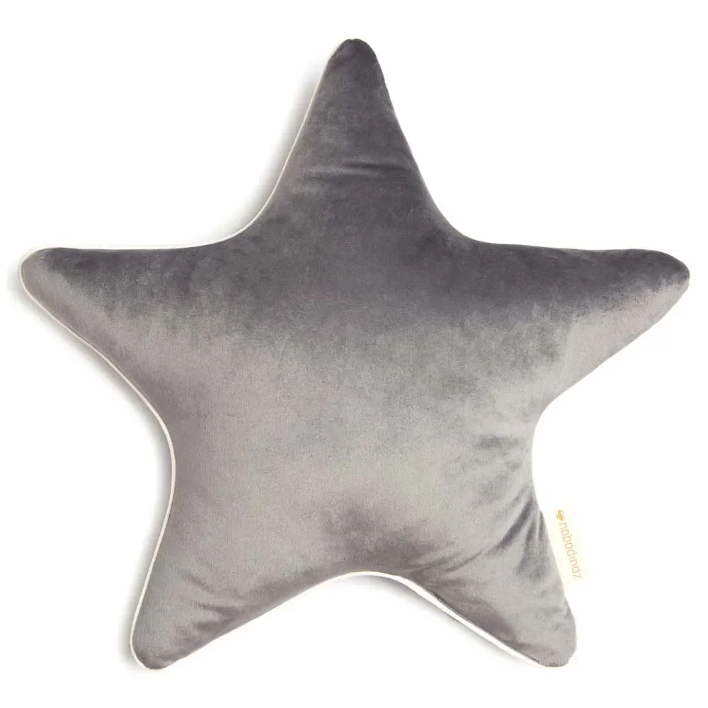 "Nobodinoz Étoile Oreiller "Aristote" Savanna velours gris ardoise image"