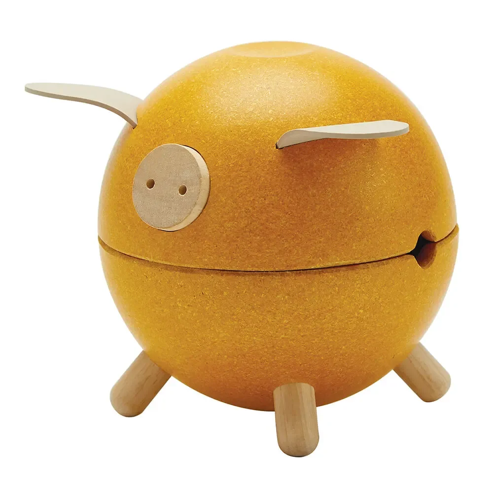 "Plan Toys Tirelire en bois jaune image"