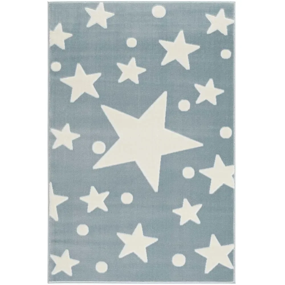 "Livone Tapis Estrella étoile & confetti bleu, Taille de tapis: 200 x 300 cm image"