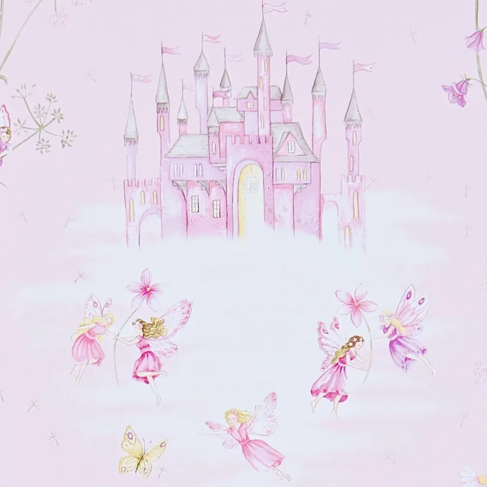 "Little Sanderson Abracazoo papier peint château de conte de fées rose image"