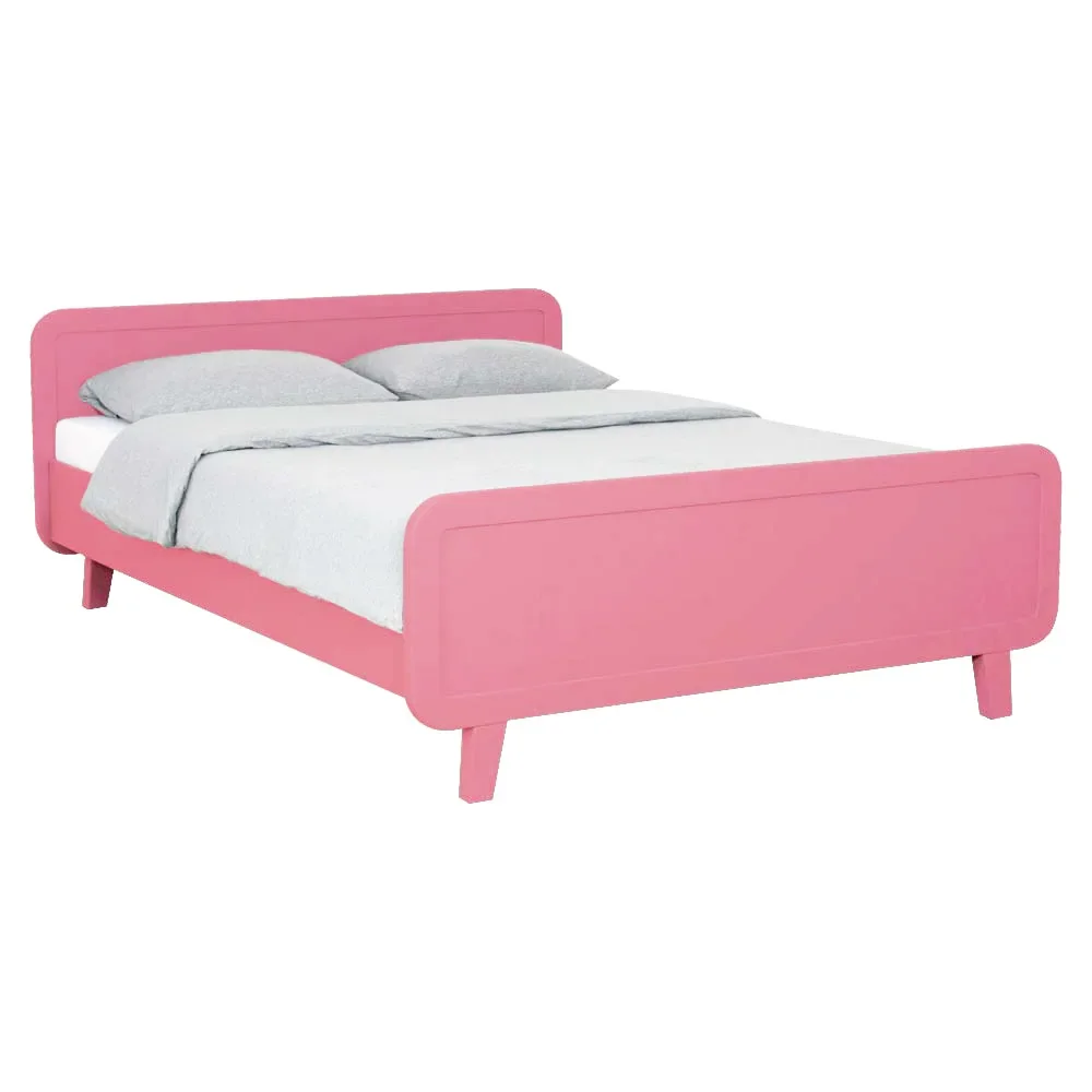 "Laurette Lit enfant / Lit double "Le Lit Rond" 140 x 200 cm, Couleur: Vieux Rose image"