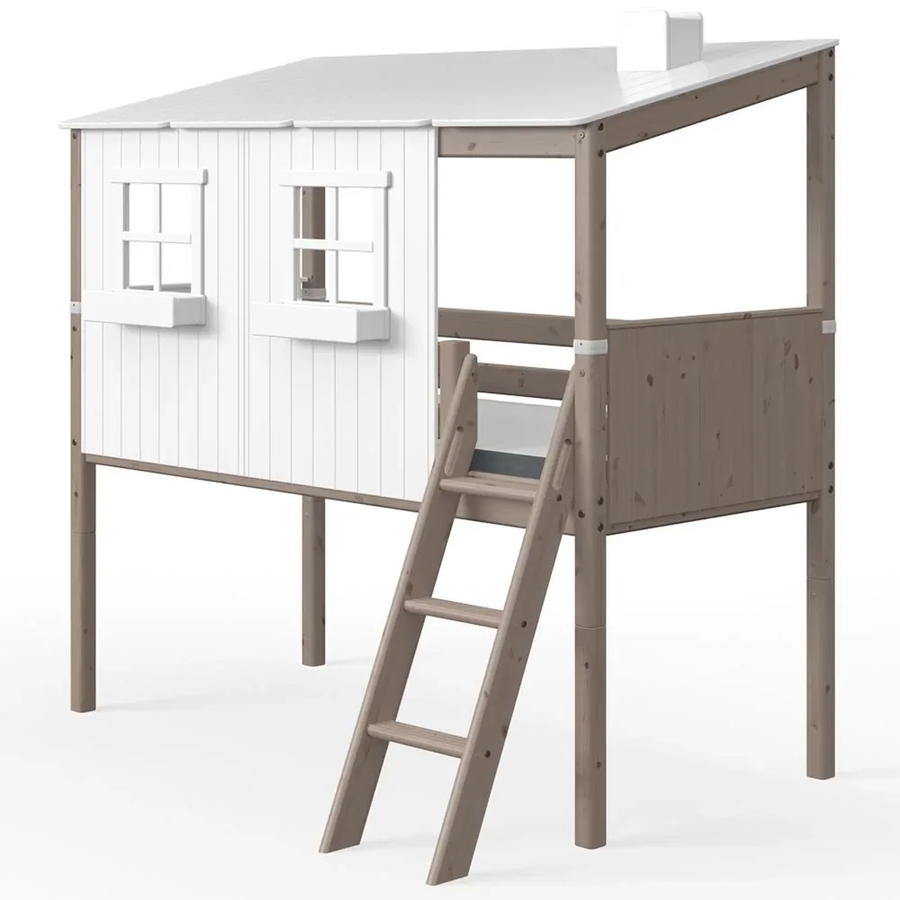 "Flexa lit mi-hauteur maison blanc marron image"