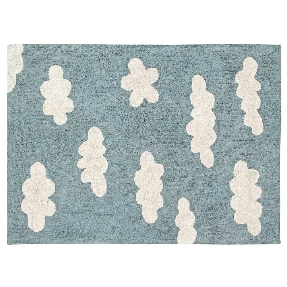 "Lorena Canals Tapis Nuages bleu fumé image"