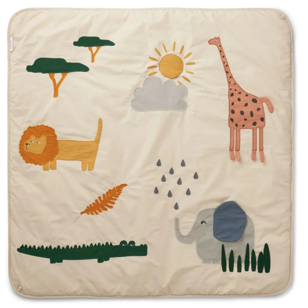 "Liewood tapis enfant, tapis bebe d'activités en coton biologique - Glenn, Couleur: Mix de sable safari image"