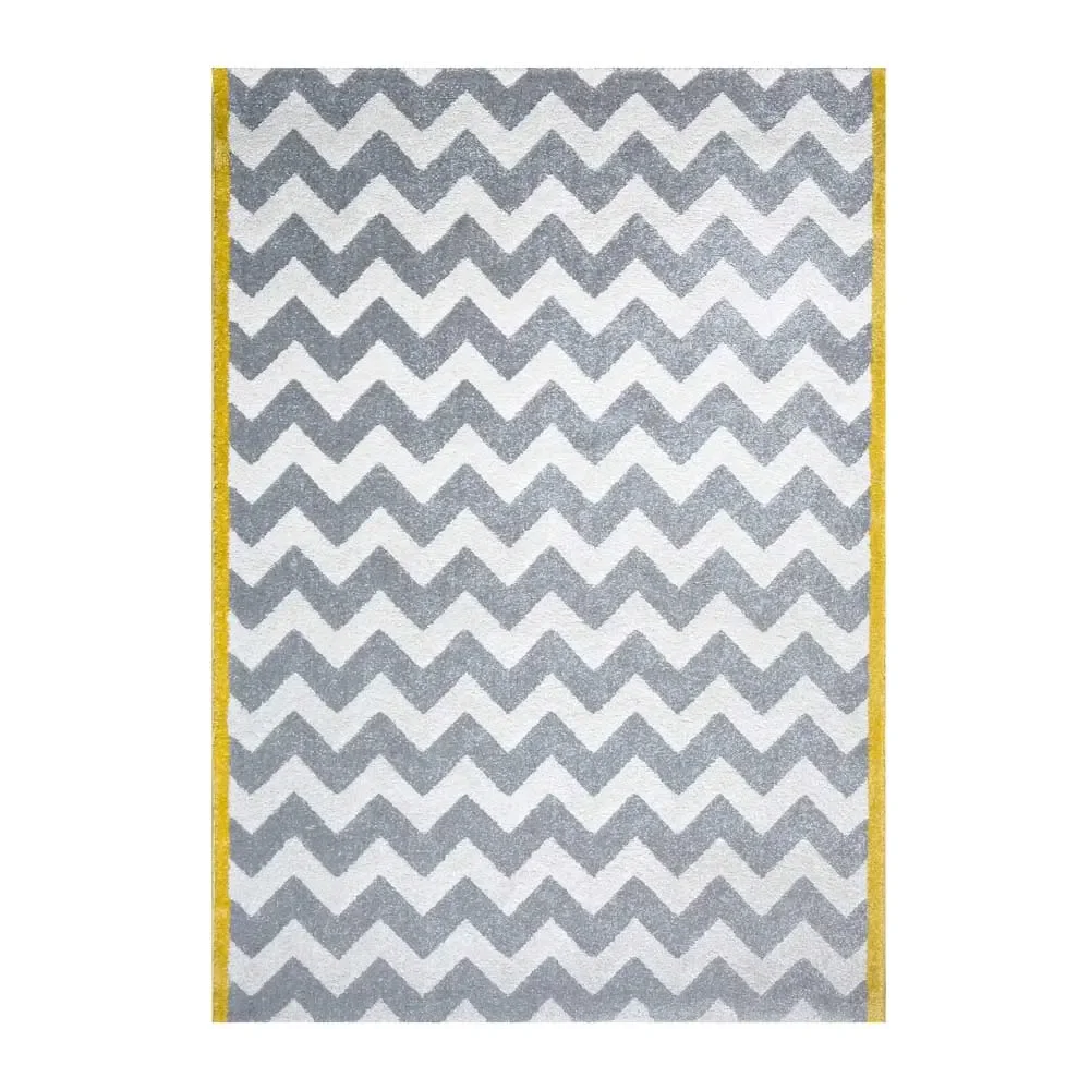 "Tapis gris blanc zigzag Art for Kids, Taille: 160 x 230 cm image"