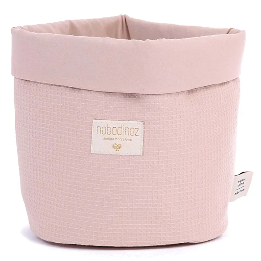 "Nobodinoz Panier de rangement "Panda" vieux rose uni, Taille: petit image"