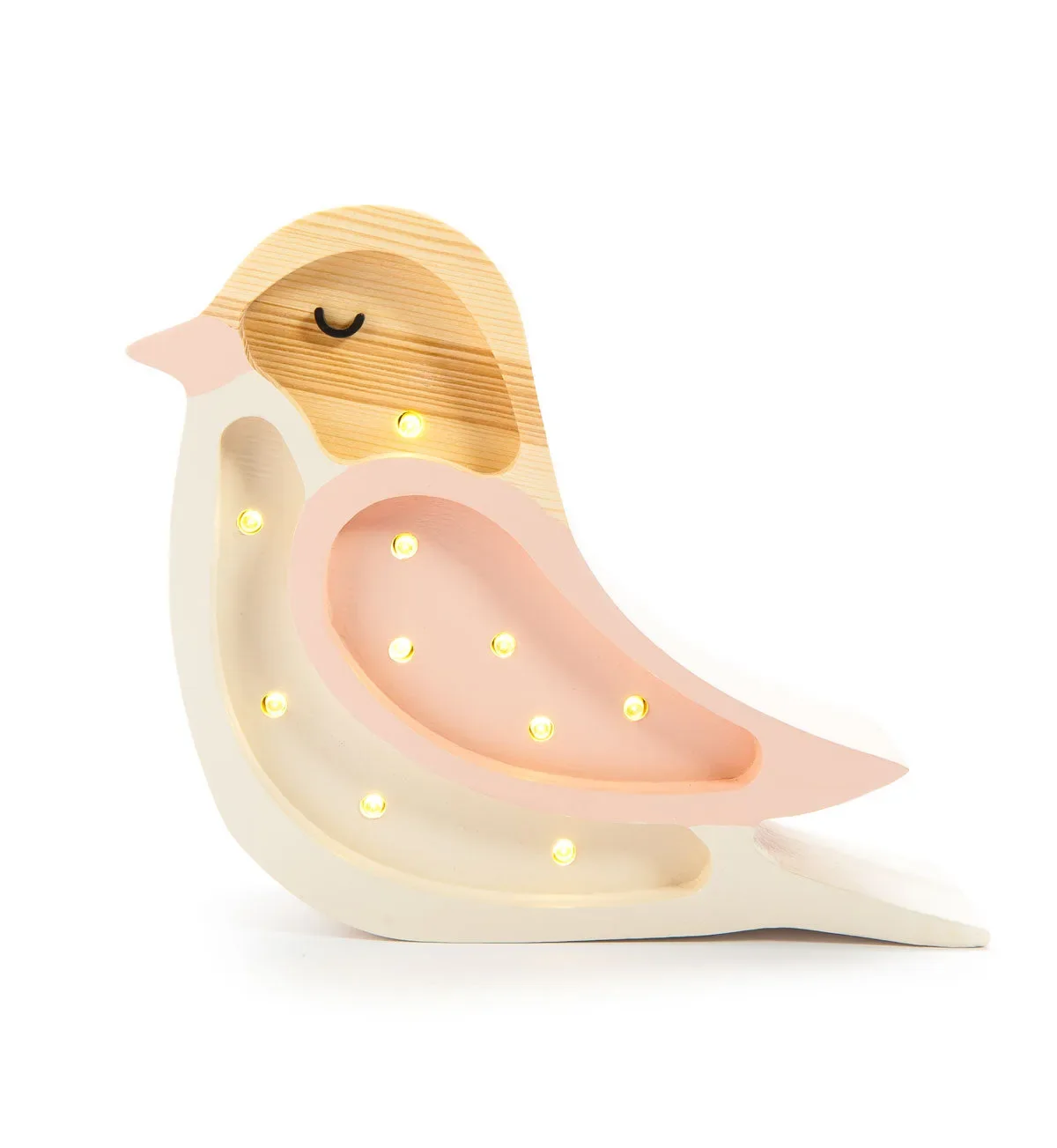 "Little Lights Veilleuse enfants, lampe de nuit Mini-Vogel - 100% pin naturel, couleur: Crème de fraise image"