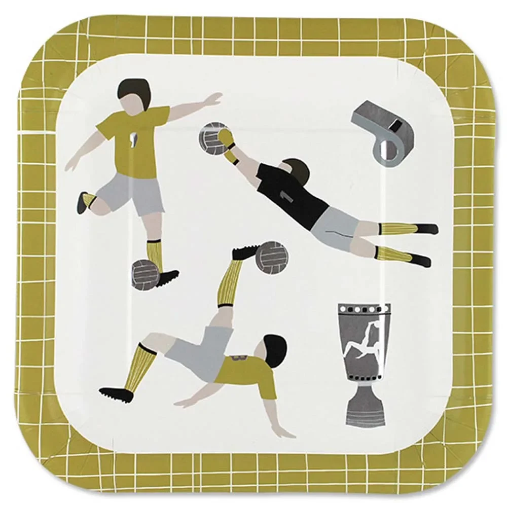 "Ava & Yves Set d'assiettes en carton Football image"