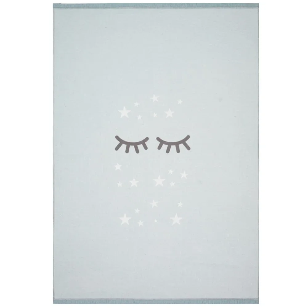 "Livone tapis enfant lavable yeux qui dorment menthe, Taille de tapis: 100 x 160 cm image"