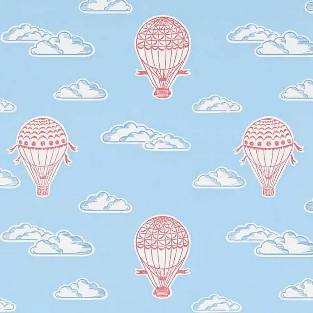 "Little Sanderson Abracazoo papier peint ballons à air chaud rouge bleu image"