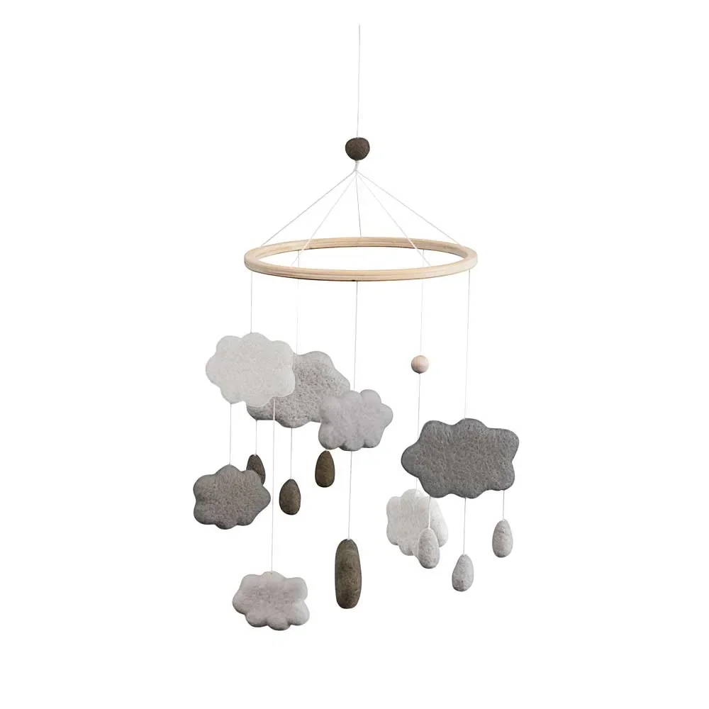 "Sebra Mobile nuages feutre gris image"