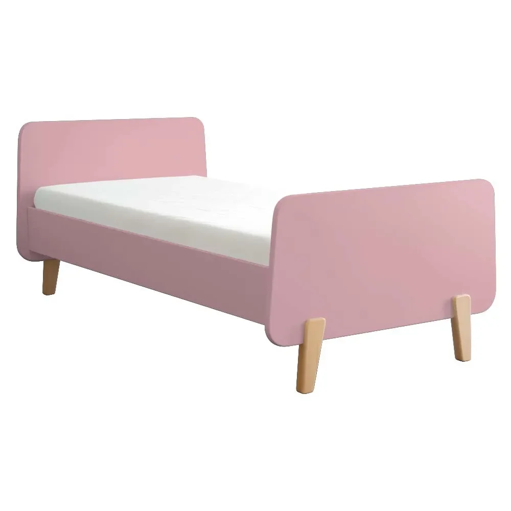 "Laurette Lit enfant "MM" avec pieds en bois 90 x 190, Couleur: Vieux Rose image"