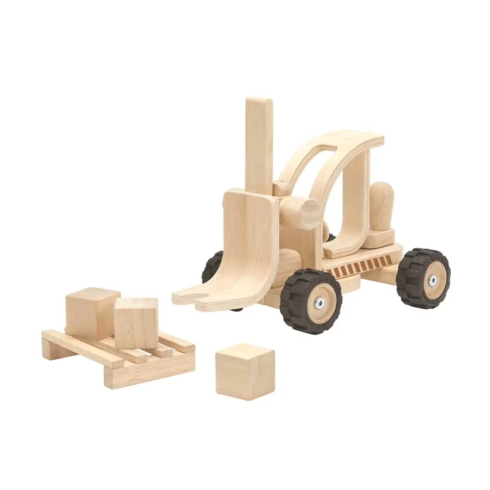 Plan Toys Chariot élévateur en bois naturel